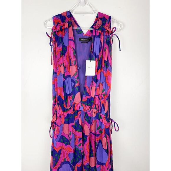 NEW NWT ISABEL MARANT Alsaw Printed Silk Maxi Dress 38 Us Size 6 Silk Floral - Picture 3 of 6
